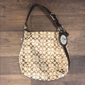 Coach No H1176-F16538 Brown Signature Hobo Bag